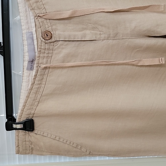 Vintage Old Navy Khaki Linen Drawstring Pants - Picture 4 of 7